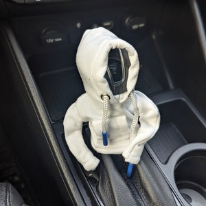 Mini Car Hoodie | Funny Car Accessory | Car Gear Shift Cover | Hooded Sweathshirt for Car Gear Shift | Shift Knob Cover | Gag Gift