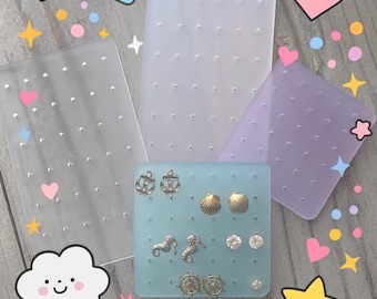 New frosted Acrylic earring holder. Acrylic Earring Display Cards – Cute Jewelry Organizer for Studs, Dangles & Hoops | Colorful Holder