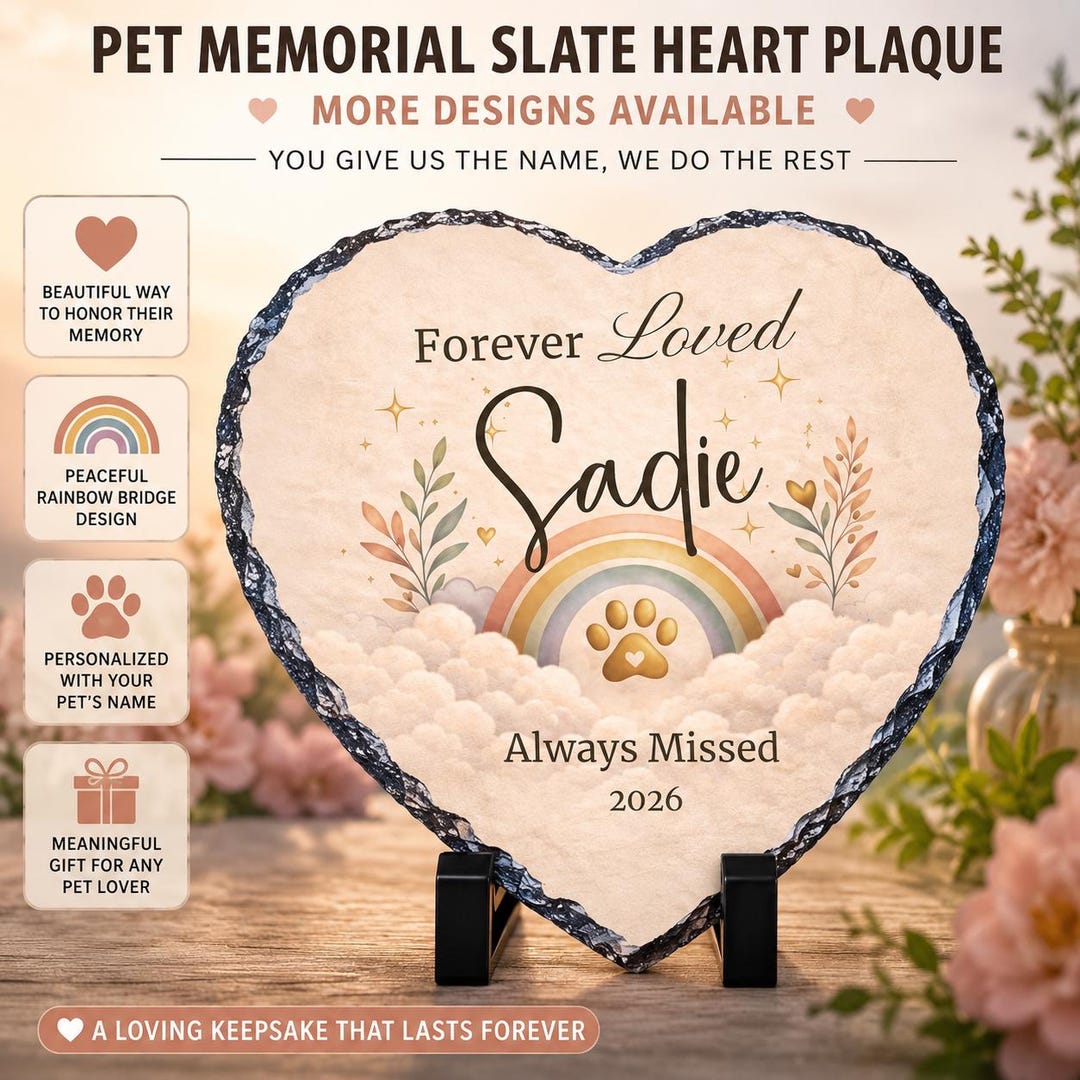 Crossed the Rainbow Bridge Pet Memorial Plaque. Forever in Our Hearts ...