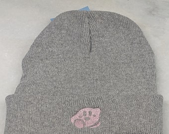 Kirby beanie. Embroidered Kirby Hat.