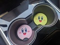 Kirby Car Coasters | Kirby Coaster Set | Set of 2 Neoprene Kirby Car Coasters.