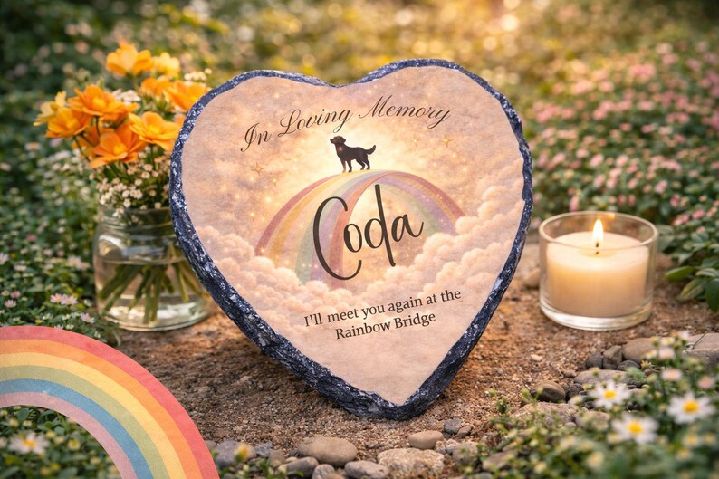 Crossed the Rainbow Bridge Pet Memorial Plaque. Forever in Our Hearts ...