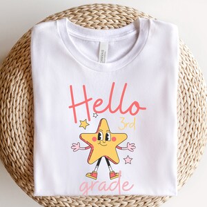 Hello Third Grade, Teacher Shirt, Retro Groovy Teacher Shirts, Teacher Gifts, Teacher Appreciation Gift, Back to School Shirts,Teacher Squad