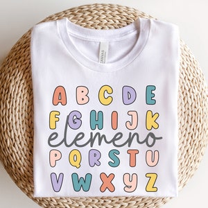 Chemise mignonne d'alphabet, chemise d'enseignant, chemises d'enseignant, cadeaux d'enseignant, cadeau d'appréciation d'enseignant, chemises de retour à l'école, T-shirt d'enseignant primaire