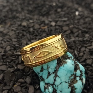 Egypt Hieroglyph Cartouche Spinner Ring | Ancient Name Jewelry |  Egypt Jewelry | Custom Made Ring | Hieroglyph Jewelry 925 Sterling Silver