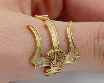 Ancient Greek God Poseidon Trident Ring | Custom Made Neptune Trident Ring | Sterling Silver Greece God of the Sea Poseidon