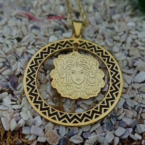 Medusa Silver Necklace | Greek Mythology Jewelry | Medusa Necklace | Ancient Greek Symbol | Medusa Pagan Gift | Medusa Charm Pendant Silver