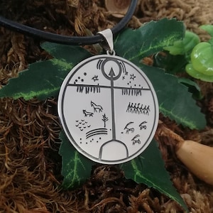 Oude tengrisme sjamanistische amulet ketting tovenarij symbool hanger 925 sterlingzilver