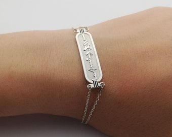 Silver Egyptian Cartouche Bracelet, Ancient Egyptian Jewelry, Personalized Cartouche Bracelet, Custom Made Silver Hieroglyphic Name Bracelet