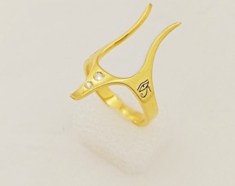 Anubis Ring Egyptian God Anubis Head Ancient Jewelry Mythological Accessory 925 Sterling Silver