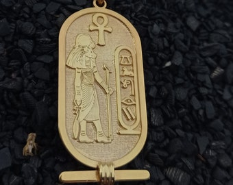 Egyptian Cartouche Goddess Sekhmet Necklace | Hieroglyph Necklace Jewelry | Custom Made Necklace | 925 Sterling Silver | Egypt Name Necklace