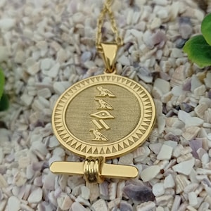 Egypt Ring Cartouche Necklace | Hieroglyph Necklace Jewelry | Egypt Jewelry | Egyptian Pendant with Name | Vertical