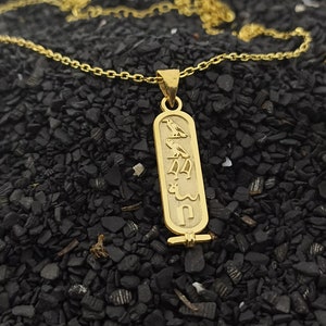 Egypt Cartouche Necklace, Hieroglyph Egypt Necklace Jewelry, Custom Made Necklace, 925 Sterling Silver Egyptian Name Necklace