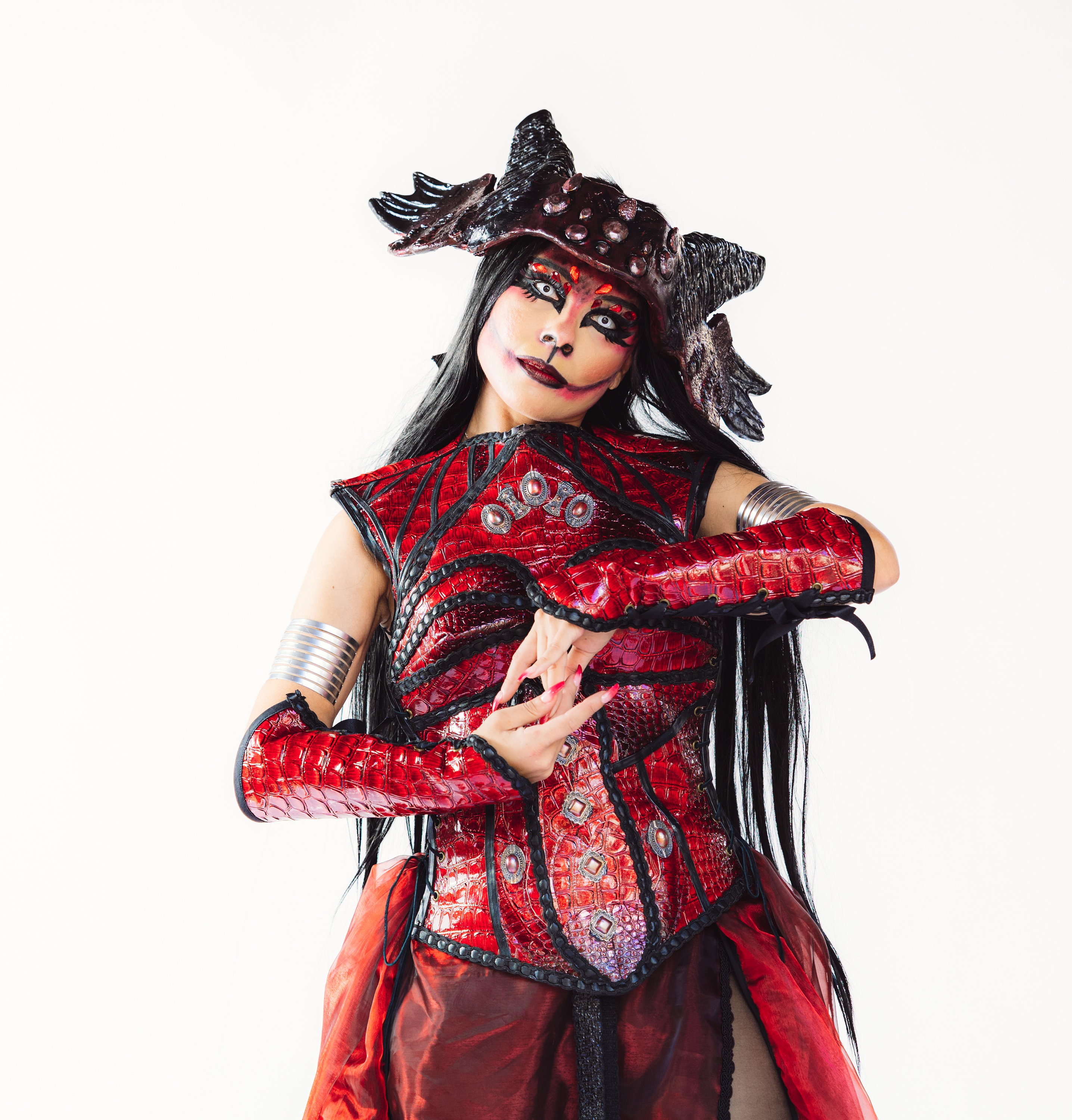 COMPLETE DRAGON QUEEN Warrior Costume Fantasy Cosplay dragon Horns Head