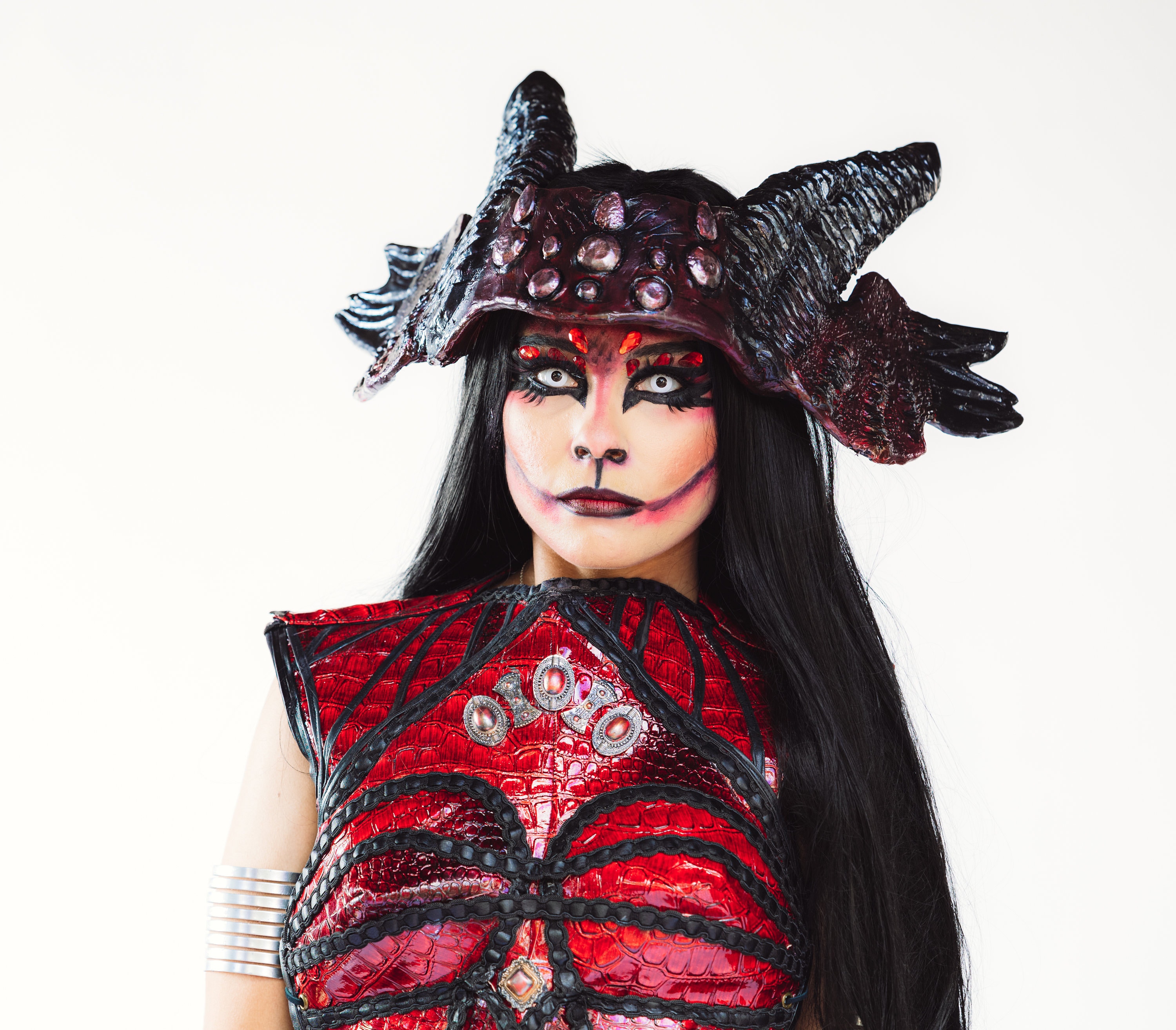 COMPLETE DRAGON QUEEN Warrior Costume Fantasy Cosplay dragon Horns Head