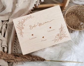 Erinnerungskiste / Erinnerungsbox / Holzkiste / Personalisiert / BESTE MAMA / Gravur / mit Namen / Muttertag / Geschenk /