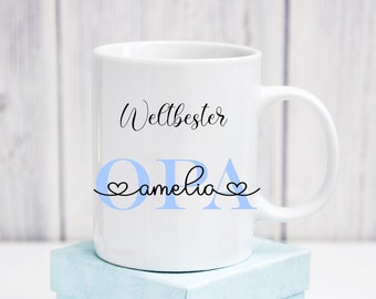 Tasse mit Name / Weltbester Opa + Name / Familie / Großeltern / Geschenk persionalisiert 2.6