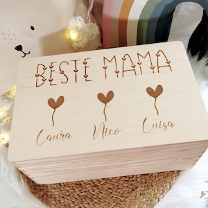 Memory box / memory box / wooden box / personalized / BEST MOM / engraving / with name / Mother's Day / gift /