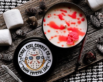 Camp Crystal Lake Candle: Toasted Marshmallow Scented Soy Candle