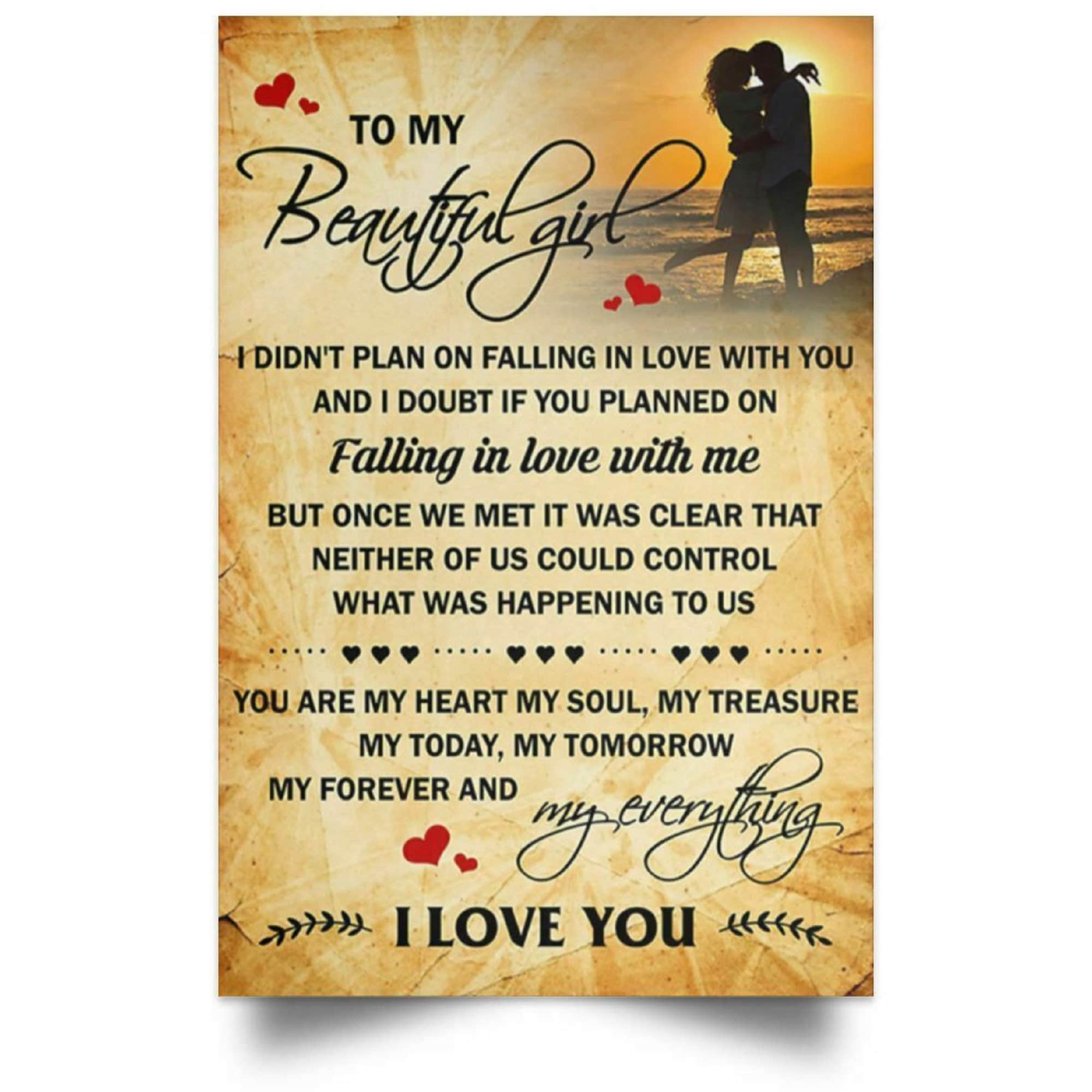 My Beautiful Love Quotes To My Beautiful Girl Poster You Are My Everything Love Quotes | Etsy Uk