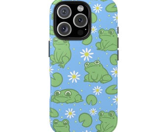 Silly Frog Phone Case - Cute Lily Pad Design, Gift for Nature Lovers, Spring Decor, Kids Accessories, Eco-Friendly