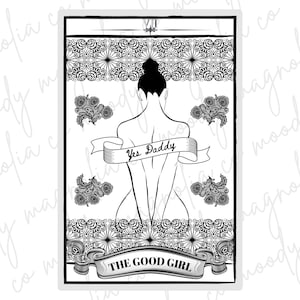 Sí Daddy The Good Girl Tarot Card SVG ARCHIVO DIGITAL / Imprimible / Transferencia de sublimación / Cita de libro / Listo para imprimir