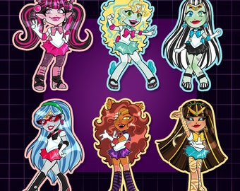 Autocollants holographiques Magical Monster Girls