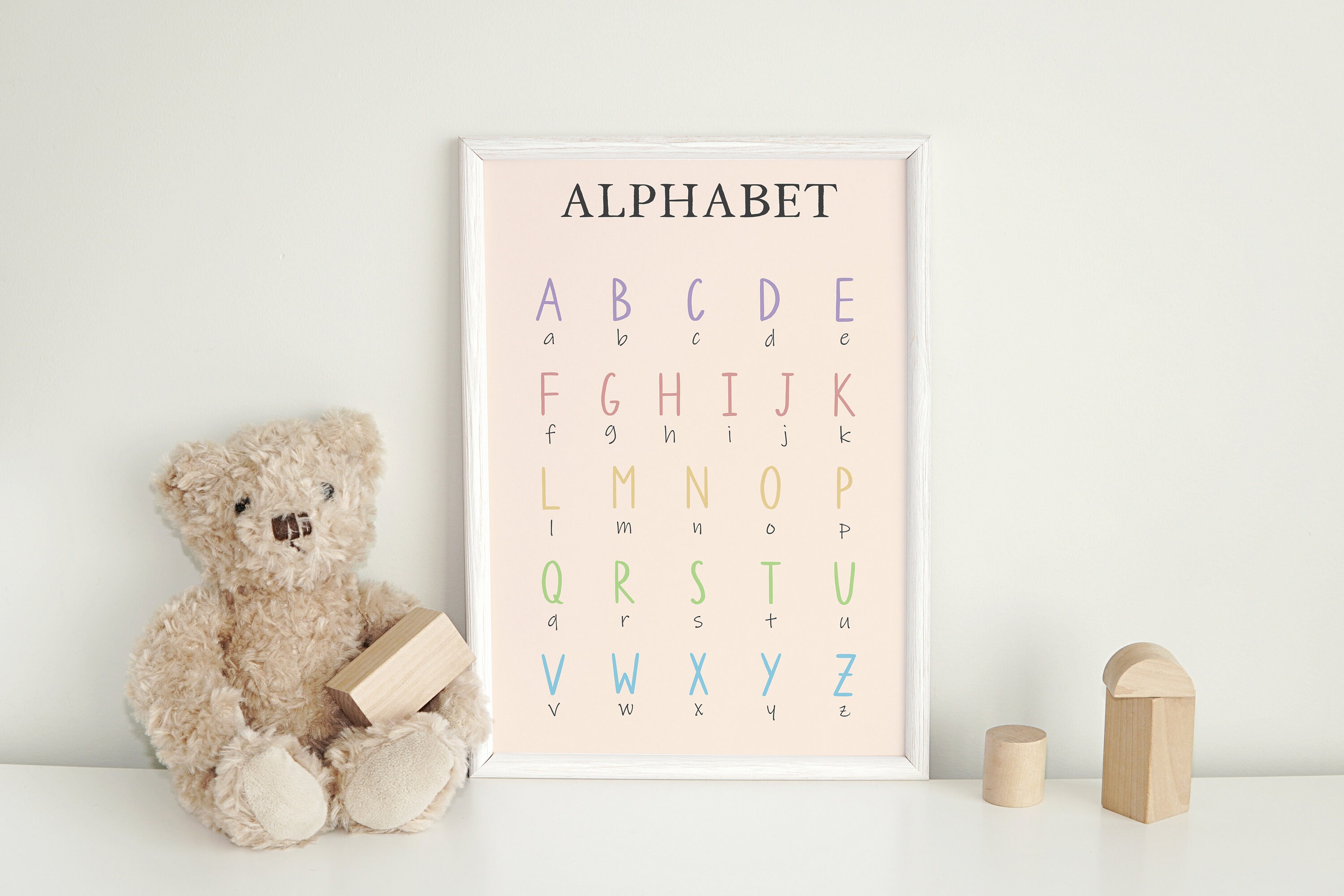 printable alphabet rainbow alphabet alphabet wall art etsy