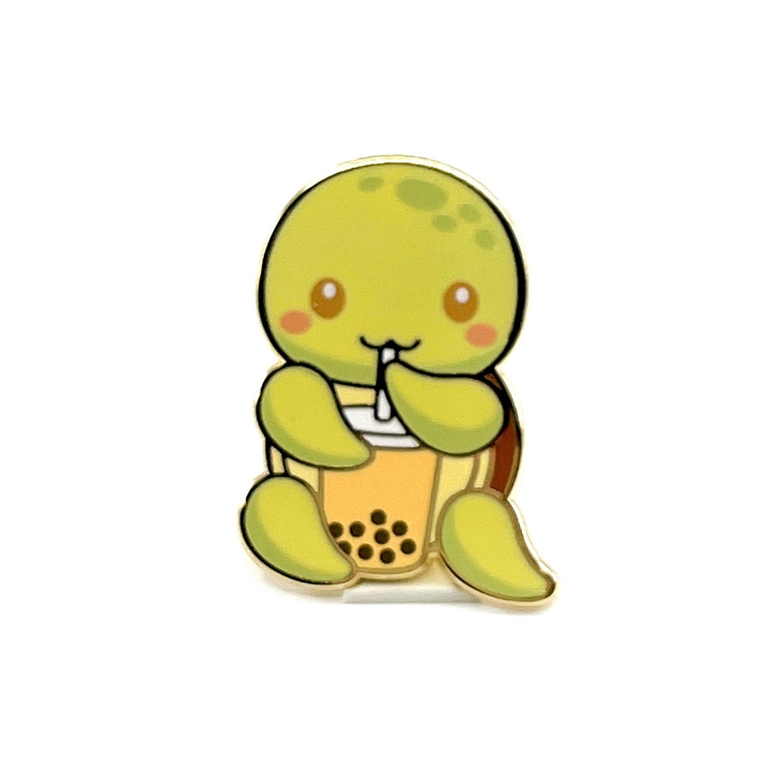 Cute Enamel Pin, Boba Turtle Enamel Pin, Kawaii Enamel Pin Etsy