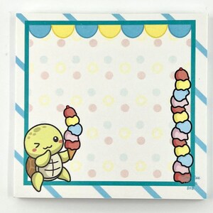 Ice Cream Day Sticky Note, Kawaii Turtles, Memo Pad, Cute Notes, Gift ...