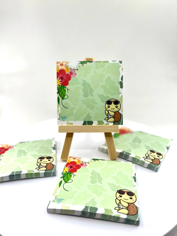 Tropical Sticky Note Kawaii Turtles Memo Pad Cute Notes | Etsy