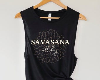 Yoga Tank Top, Savasana, Flowy, Muscle Tank, Cute Yoga Shirt, Boho Tops, Brunch Tank, Workout Top, Namaste Tank, Yoga Gift, Mandala