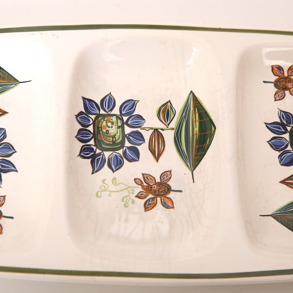White Royal Worcester Palissy England Ceramic Nibbles Serving Platter Plate 1970's Vintage Urban Organics Retro Boho