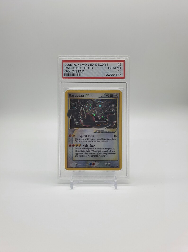 HOLOGRAPHIC Rayquaza Gold Star Holo Pokemon PROXY READ Psa Proxy Real Holo Version