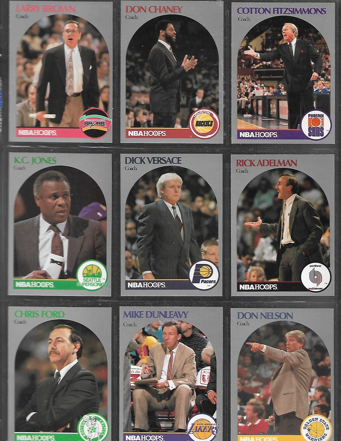 1990 Coaches 199091 NBA Hoops Basketball Cards 9 Basketball Etsy