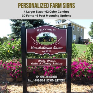 Custom Farming Signs Vinyl Signs PVC Signs Outdoor Signs for Business Airbnb Signs Horse Farm Signs Outdoor Business Sign Custom Ranch Signs