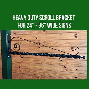 Scroll Bracket For 24"-36" Wide Sign, Hanging Bracket Steel Bracket for address sign hanger bracket hanging Sign holder business sign hanger