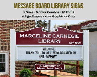 Large Library Message Board Signs - Custom Outdoor Library Welcome Signs - Marquee Signs - Custom Outdoor Board Signs -Magnetic Reader Board
