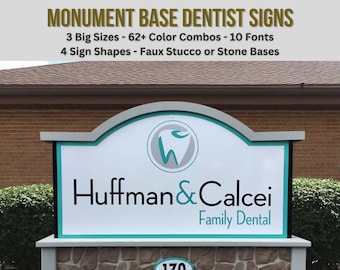 Dentist Office Entrance Sign - Monument Pedestal Base Sign - Dental Entrance - Business Welcome - Doctor Lawyer Professional Ground Sign