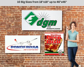 Economical Outdoor Business Signs - Durable No Rust UV Materials - Your Logo Graphic or ours.