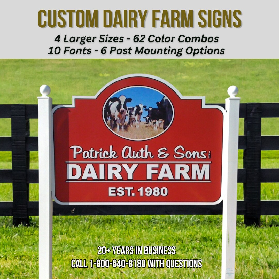 Custom Farm Sign Non Rusting PVC Sign Dairy Farm Sign Outdoor Business