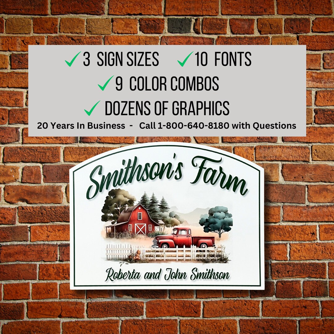 Personalized Farm Signs for Business, Outdoor Farm Signs, Custom Vinyl