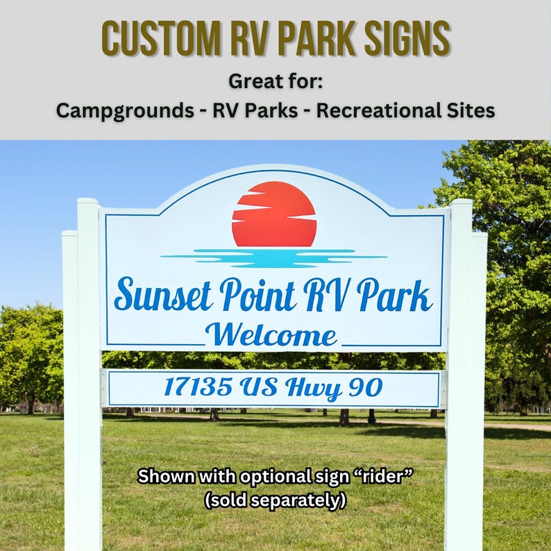Custom Campground RV Park Sign - Durable Outdoor Entrance With Your ...