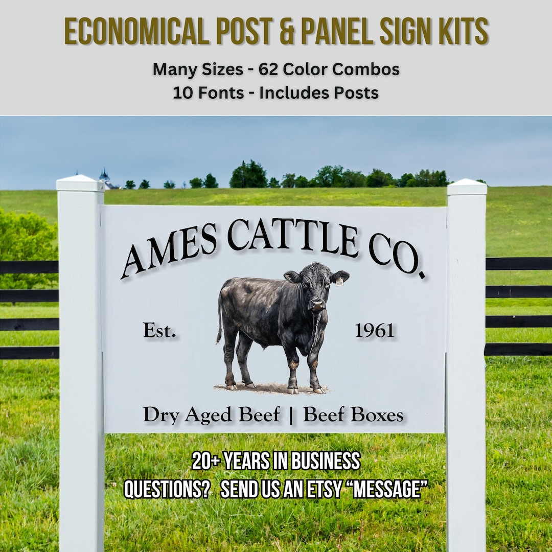 Custom Cattle Ranch Sign Kit: Non-rusting Farm Sign With Posts - Etsy