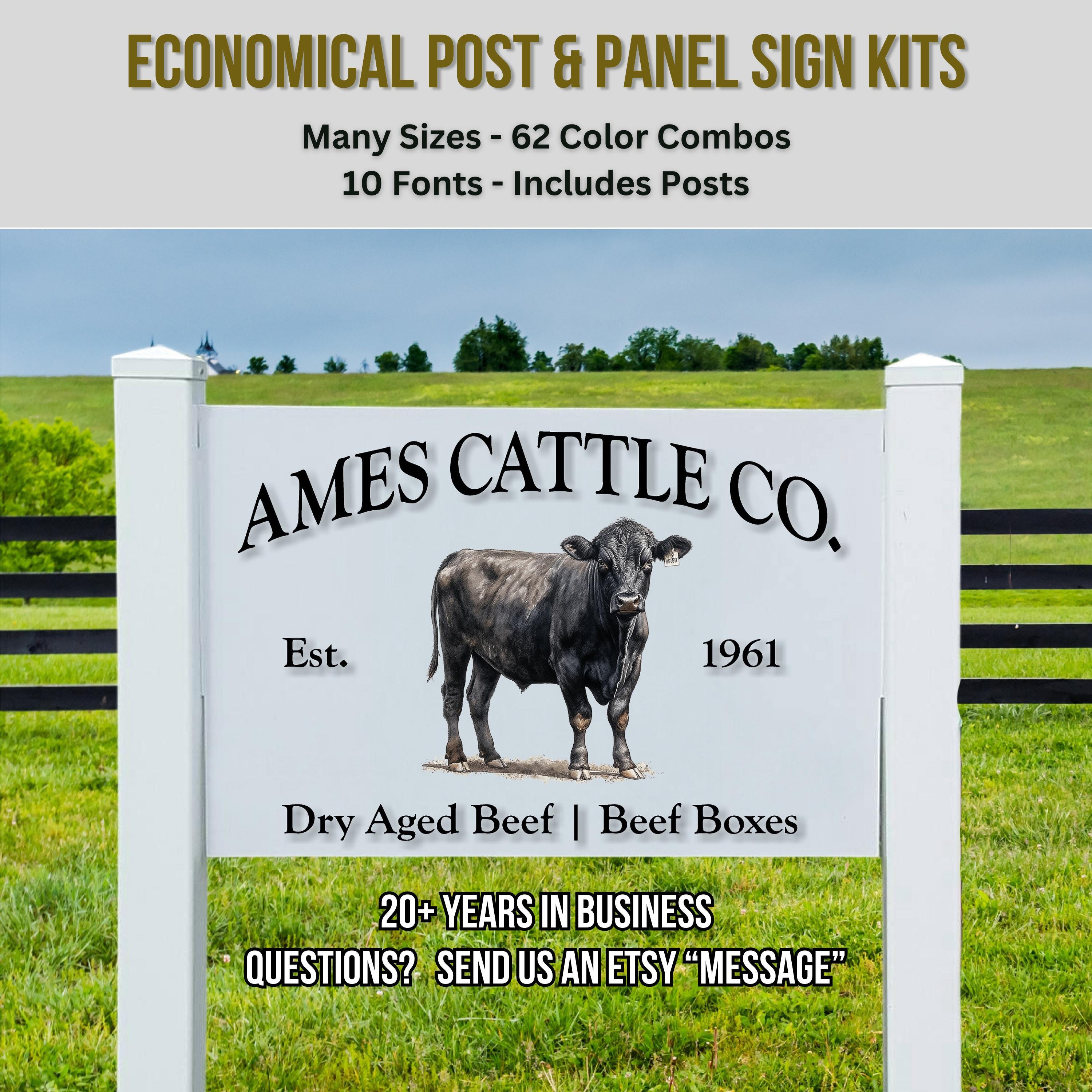 Custom Cattle Ranch Sign Farm Sign Kit, Custom Cattle Ranch (outdoor Durable With Posts) - Etsy