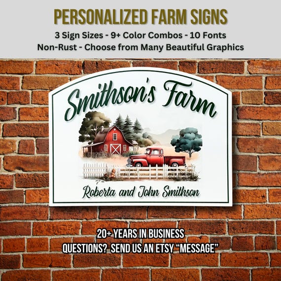 Personalized Farm Signs Rustic Farm Sign Custom Name Sign Personalized