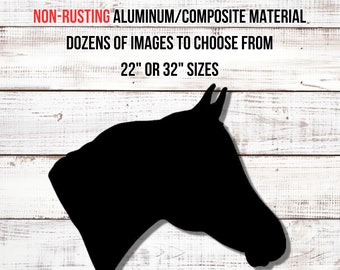 Western Horse Silhouette Cutouts,  Black Aluminum Metal Horse Farmhouse Decor, Equine Art,  Animal cut out,  Quarter Horse Non Rusting!