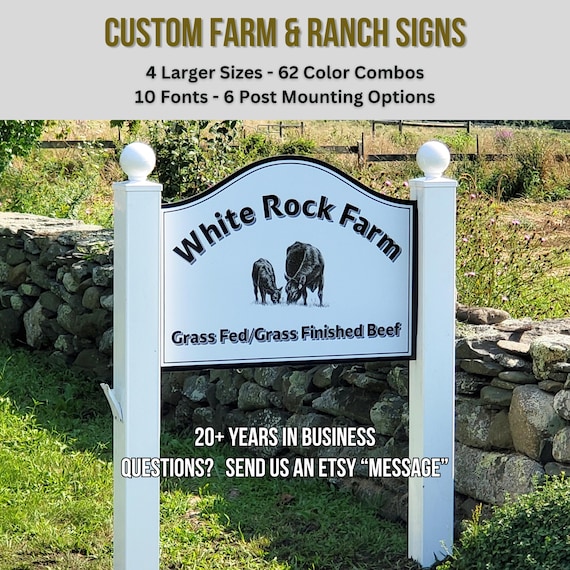 Custom Farm Sign: UV No Rust PVC, Personalized Ranch Entrance