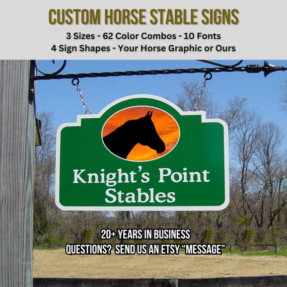 Personalized Horse Farm Sign, Rustic Ranch Decor (Outdoor PVC)