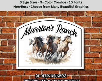 Letrero personalizado para rancho de caballos: Decoración personalizada para exteriores de granja